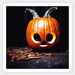 halloween scary evil pumpkin funny pumpkin head satanic Sticker